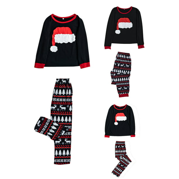 Christmas Family Pajamas Matching Set Long Sleeve Thermal Sleepwear Holiday  Santa Hat Print PJS Set for Couples and Kids - Walmart.com