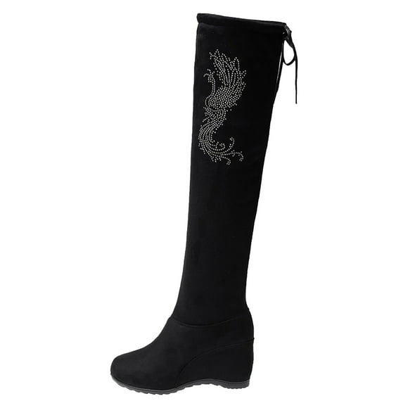 WEAIXIMIUNG Winter Ankle Boots for Women High Rise Boots for Women Over The Knee In Autumn and Winter New Elastic Boots That Appear Slim and Tall