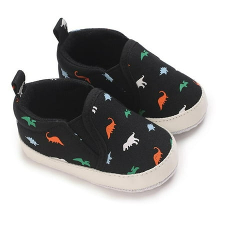 Loliuicca Baby First Walking Shoes Fashion Dinosaur Print Crib Shoes Sneakers