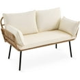 thumbnail image 5 of Dextrus All-Weather Wicker Loveseat Sofa with Beige Cushions & Lumbar Pillows – Perfect for Patio, Balcony, Deck, and Poolside, 5 of 7