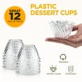 thumbnail image 4 of [12 Pack] 5 oz Plastic Dessert Cups - Clear Mini Ice Cream Sundae Tasting Bowls, Individual Swirl Tulip Shape Dish Holder, Salad Appetizer Chocolate Candy Serving in Party Buffet, Commercial Home Use, 4 of 7