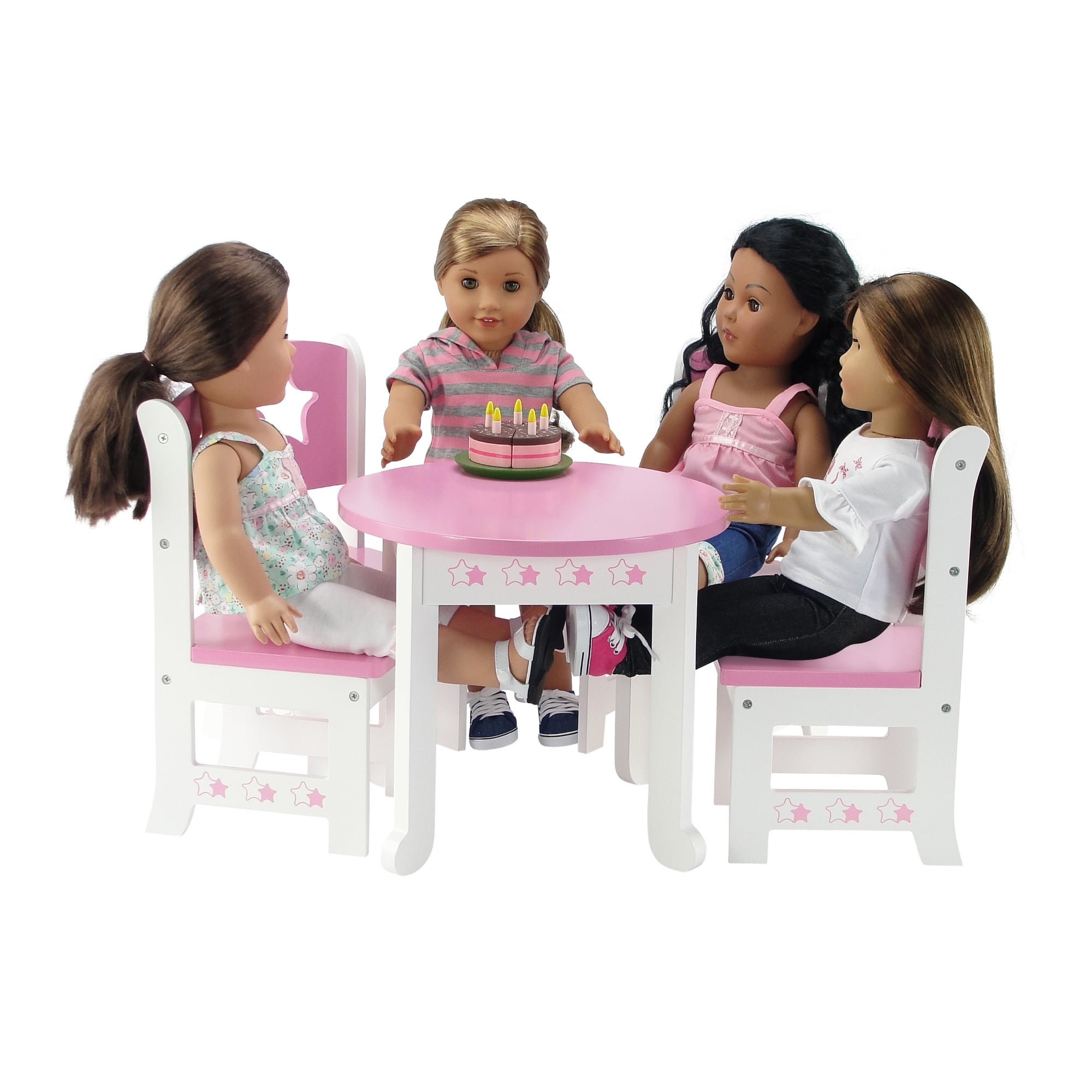 Litteratur Disciplinære Hofte Emily Rose 18 Inch Doll Furniture for My Life Dolls | Doll Accessories  Table and 4 Chair Value Pack Dining Set with Star Motif - Walmart.com