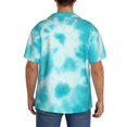 thumbnail image 7 of PAYOHTO Teal Tie Dye Blue Mens Hawaiian Casual Short-sleeved Shirt Tropical Summer Beach Button Down Shirts, 7 of 7