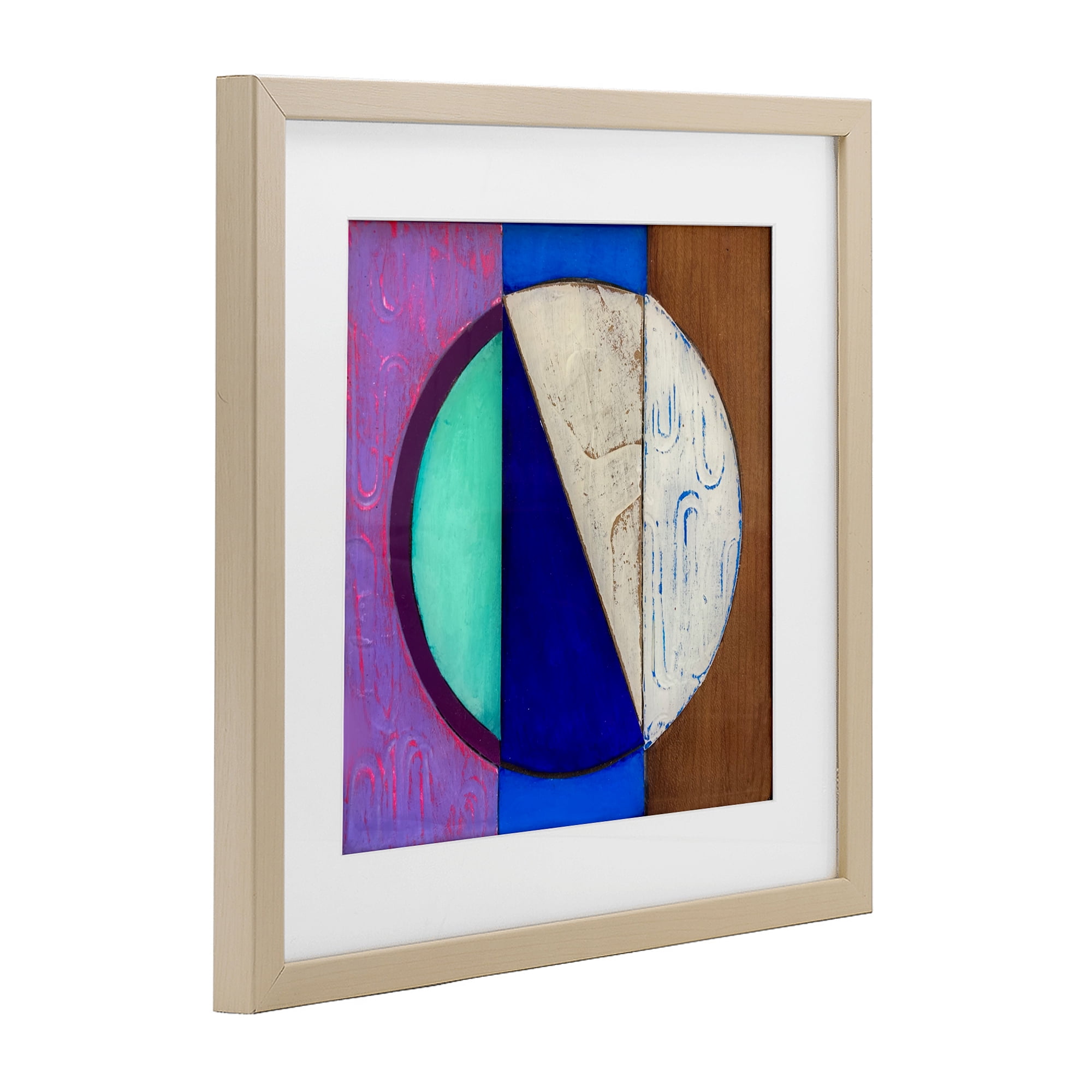 Stupell Industries Structured Blue & Purple Circle Birch Framed Print Under Glass, design by Matthew Finger