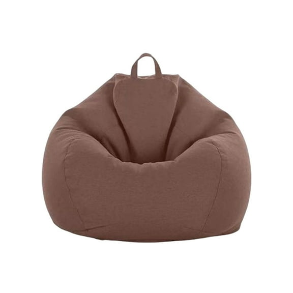 1 Pcs Classic Small Lazy Sofa Chair Cover Without Filler, Linen Cloth Lounger Seat Bean Bag Pouf Puff Couch Tatami Case For Home Garden Living Room