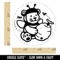 thumbnail image 2 of Hungry Honey Bear with Bee Hive Self-Inking Rubber Stamp Ink Stamper - Black Ink - Small 3/4 Inch, 2 of 7