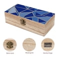 thumbnail image 3 of 7.9×2.3 In Wooden Boxes Durable Easy To Use Dustproof Prevent Slippery Delicate And Cabinet RoyalBlue Geometric Lines_2, 3 of 8