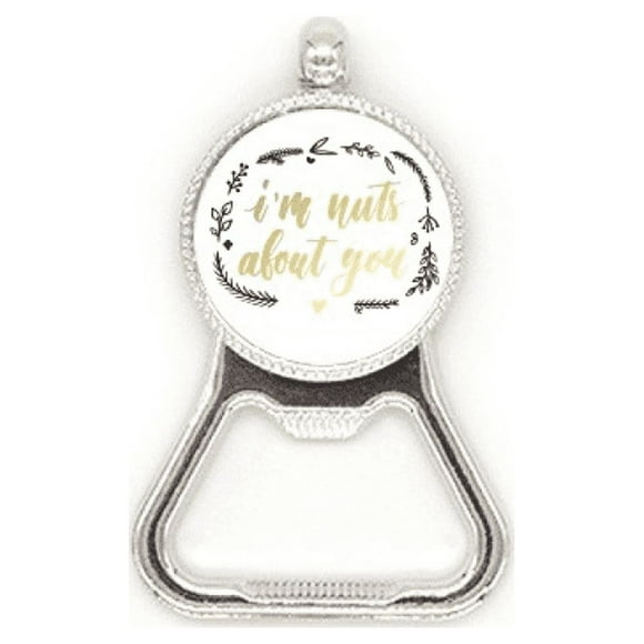 I'n Nuts About You Quote Style Metal Beer Bottle Cap Opener Duty Stainless Steel