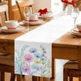 thumbnail image 5 of Colorful Spring Floral Cotton Linen Table Runner for Dining Kitchen, Farmhouse Flowers Modern Botanical Art Wedding Outdoor Party Tablerunners, Dresser Scarf Coffee Tablecloth Runners 13x108 Inches, 5 of 9