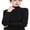 Black, variant on Womens Knit Mock Turtle Neck Wool Stretch Long Sleeve Pullover Sweater