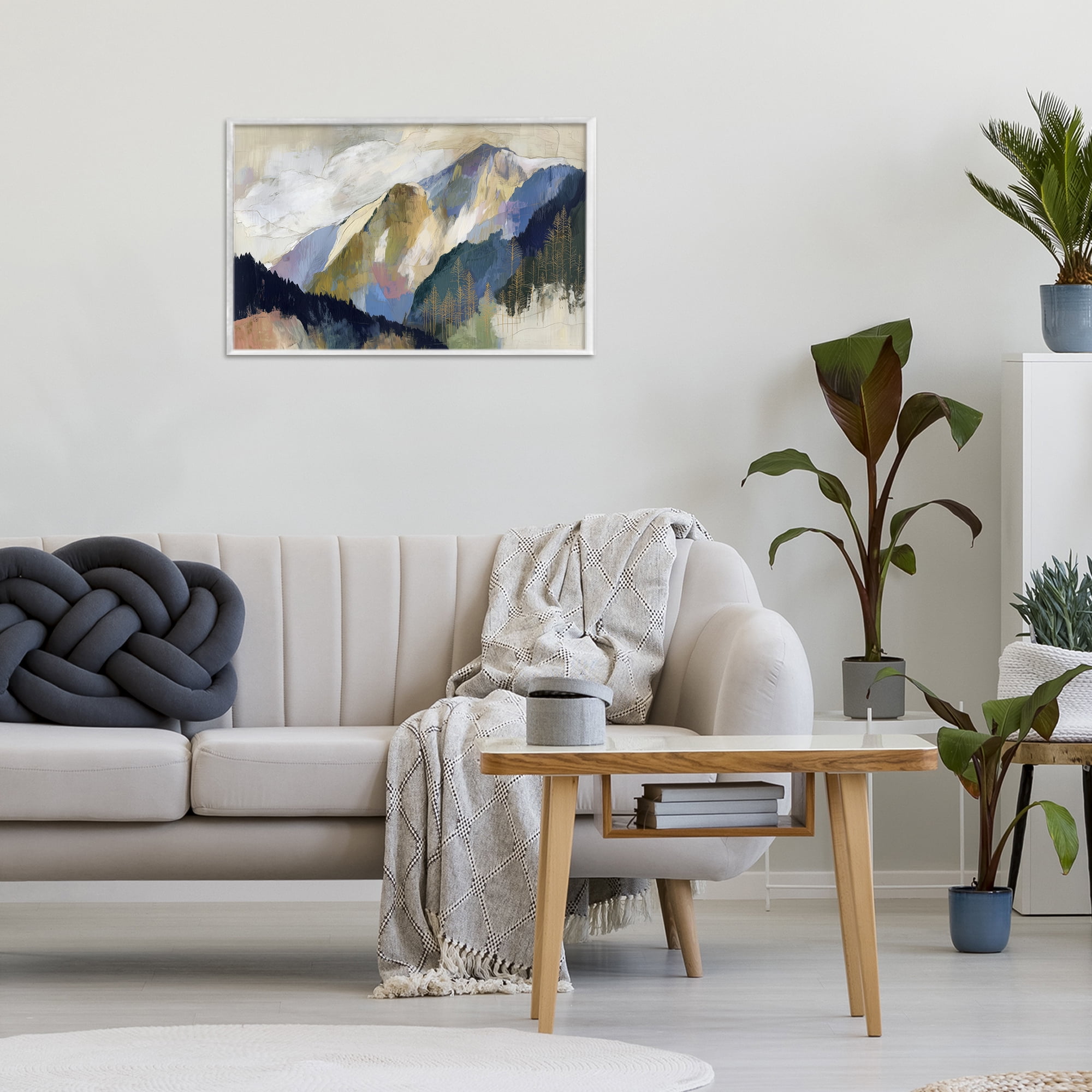 Stupell Industries Mountain Forest Landscape White Framed Giclee Art, design by Chromatic Storm Studio