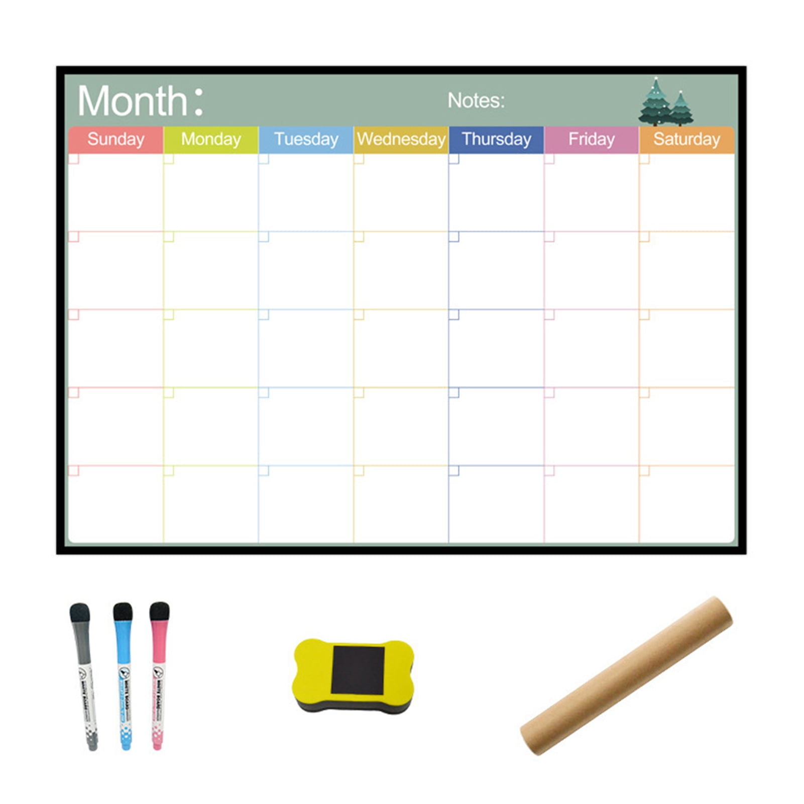 Erasable Calendar For Fridge Whiteboard Calendars Monthly
