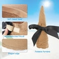 thumbnail image 4 of Women Straw Sun Hat, Wide Brim UPF 50+ UV Protection Cap with Bow, Foldable Packable Floppy Beach Hat, 4 of 7