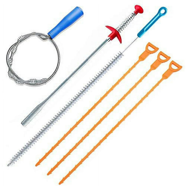 FOMMEN 6 Pack Clog Remover Drain Relief Auger Cleaner Tool,Sink