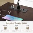 thumbnail image 4 of HOMCOM Buffet-Vaisselier Rustique de 58 Pouces avec Station de Recharge, Noir, 4 of 10