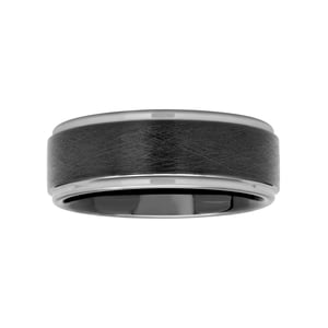 Brilliance Fine Jewelry Men's Black Tungsten Wedding Band