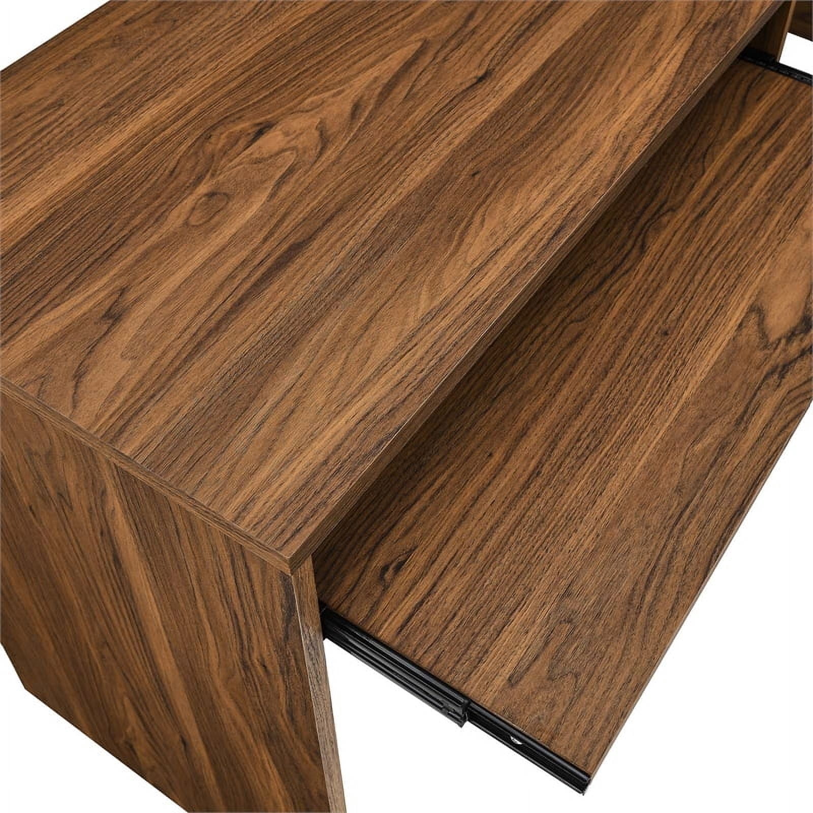 Modway Venture Modern MDF Wood L-Shaped Office Desk in Walnut