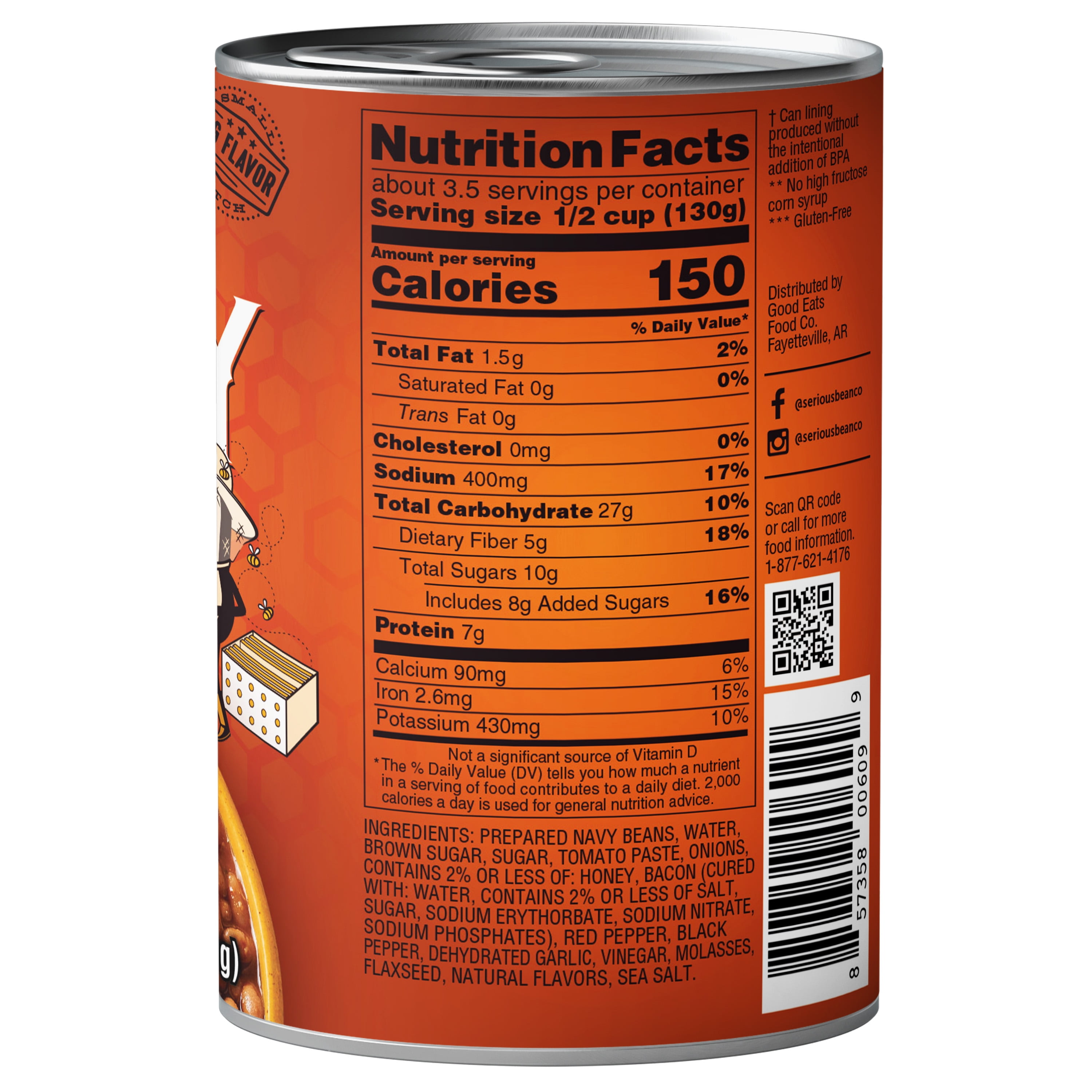 (12 pack) Serious Bean Co Hot Honey Baked Beans, 15.5 Oz
