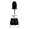 thumbnail image 6 of Sparkly Sequin Two Piece Outfits for Women Backless Irregular Halter Tank Top and Shorts Matching Set Rave Party Clubwear, 6 of 6