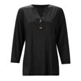 thumbnail image 4 of Women Blouses Rayon T Shirt Solid Womens Casual Tee for Women Toe Smocked Tops for Casual Fall Womens Blouses Lightweight Dress Shirts Lady Wear Nice Shirts Dark Long Sleeve Black S, 4 of 8