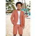 thumbnail image 3 of Shorts Suit for Boys 2 Piece Slim Fit Summer Suits Kids Tuxedos Outfits Blazer Shorts Set for Beach Wedding, 3 of 6