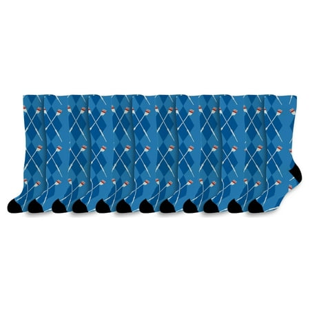 

ThisWear Rowing Gifts Crossed Rowing Oars Argyle Socks with Oars for Rowing Team 12-Pairs Novelty Crew Socks