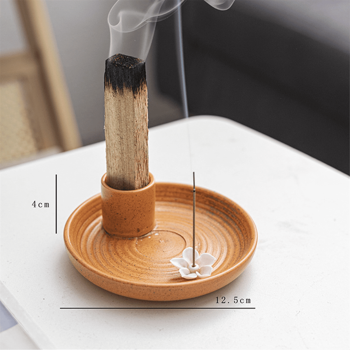 White Icense Holder,Ceramic Incense Holder,Scent Wood Stand