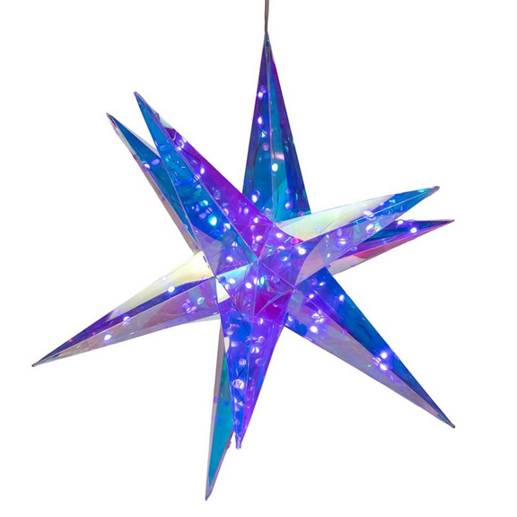 Kurt Adler Pre-Lit RGB Smart LED Holographic Starburst, 17.75in