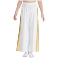 thumbnail image 2 of Miutii Liturgical Dance Praise Pants for Girls Shiny Metallic Patchwork Waist Elastic Toursers for Ceremony Performance White 8, 2 of 6