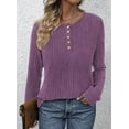 thumbnail image 3 of PRETTYGARDEN Women's Long Sleeve Henley Shirts Fall Casual Ribbed Tunic Tops Lightweight Sweaters Fashion Clothing, 3 of 8
