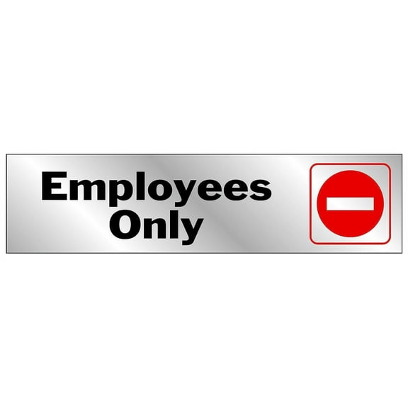 HY-KO Products 476 Employees ONLY Self Adhesive Vinyl Graphic, 2 in x 8 in, Black/Red/Silver
