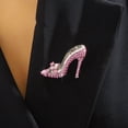 thumbnail image 6 of SmartBy Brooch Pin Shiny Rhinestones Inlaid High Heel Shape Pin Collar Coat Badge Dresses Party Evening Attire, 6 of 6