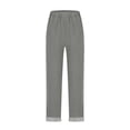 thumbnail image 3 of Xuyuer Womens Casual Cotton Tapered Capri Cargo Pants Loose Elastic Waist Ankle Cropped Trouser with Pockets, 3 of 5
