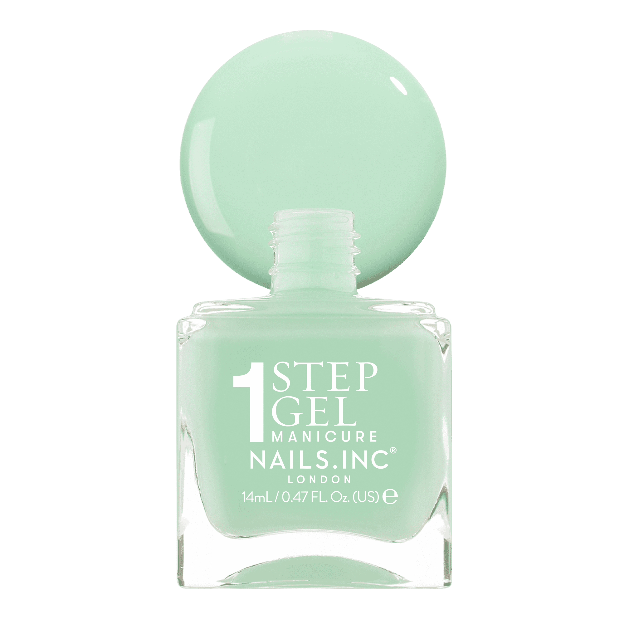 Nails.INC, It's Topless Gel-Like Nail Polish, 4-in-1 Base Coat, Treatment, Color & Top Coat, Camilla, Mint Green, 0.47 oz
