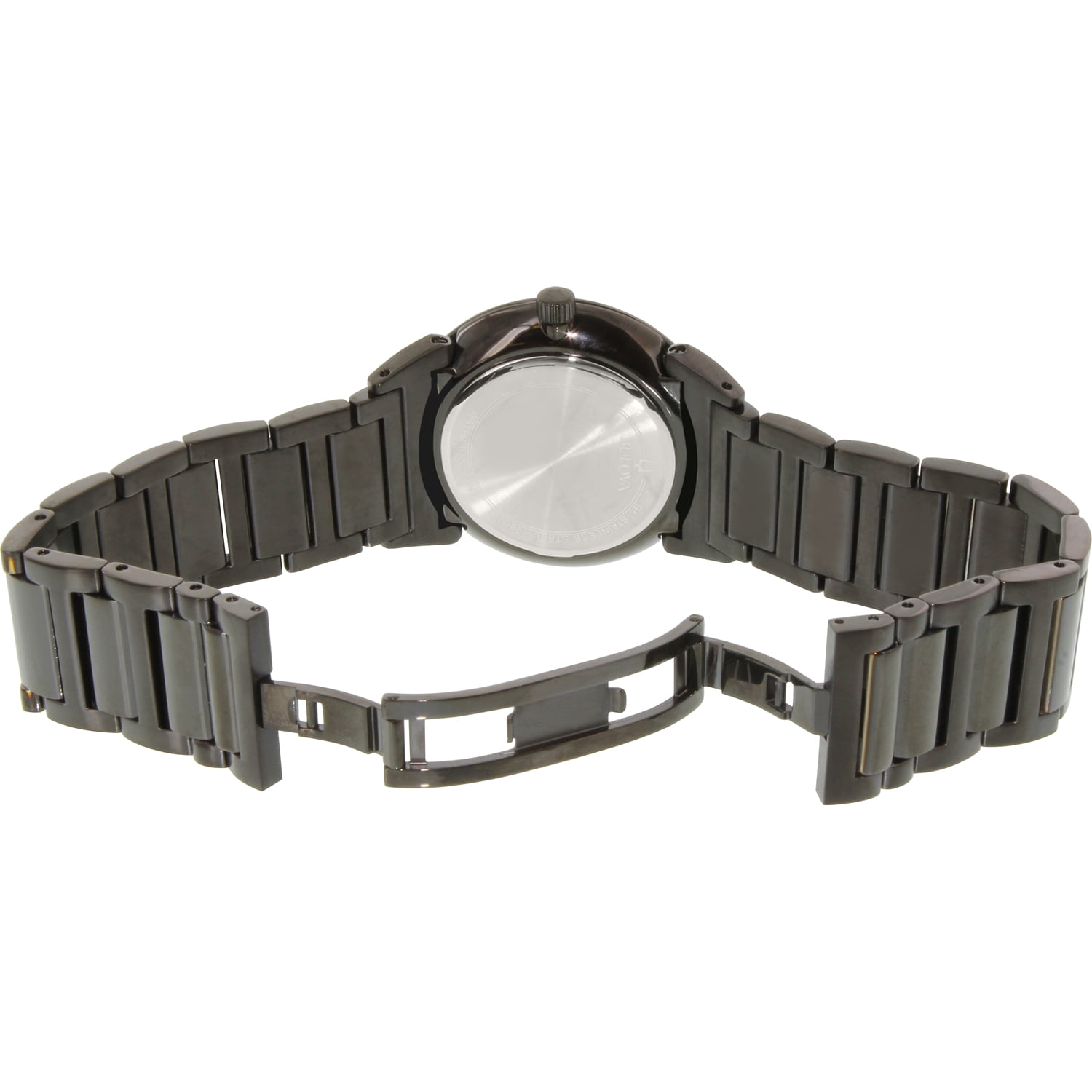 Men s Diamond 98D121 Black Stainless Steel Quartz Watch Walmart
