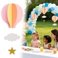 thumbnail image 3 of Graduation Hot Air Balloon Garland – 3D Paper Hanging Decoration for Party, Classroom, School Event, Rainbow Balloon with Clouds – 22 Inch Length 2PCS, 3 of 7