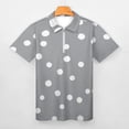 thumbnail image 3 of Simple Gray And White Polka Dots Men Zipper T-shirt Summer Casual Short Sleeve T-shirt Top, 3 of 7