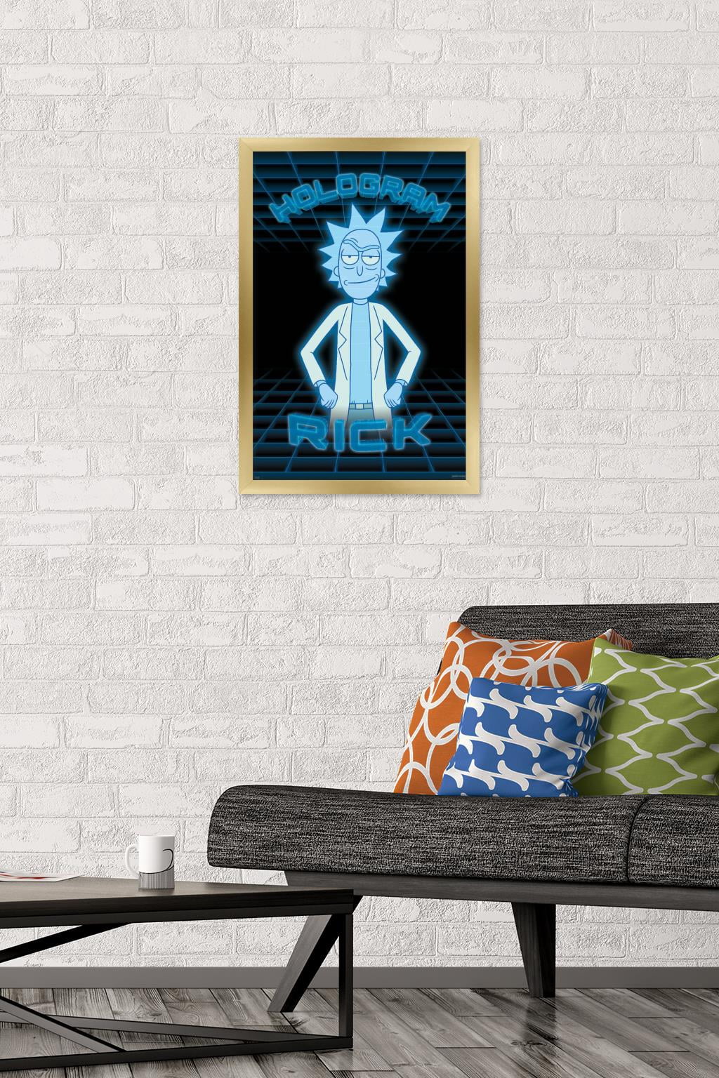 Rick And Morty - Hologram Rick Wall Poster, 14.725" x 22.375", Framed