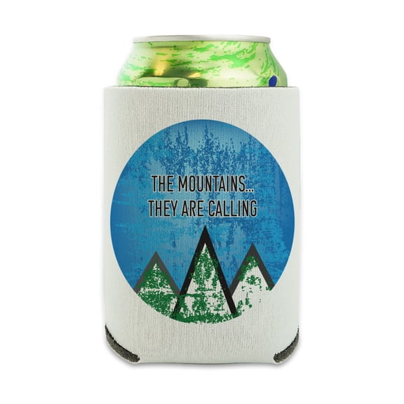 The Mountains They are Calling Hiking Nature Can Cooler - Drink Sleeve Hugger Collapsible Insulator - Beverage Insulated Holder