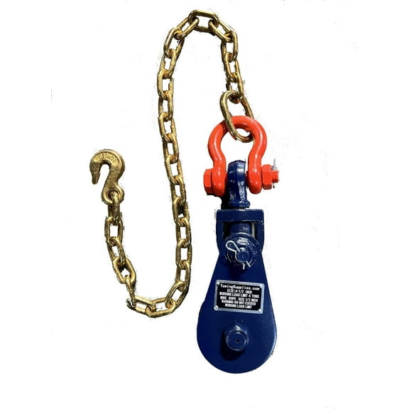 4 Ton | 4.5" Snatch Block w/Swivel Shackle and 30" Chain (5/16 G70)