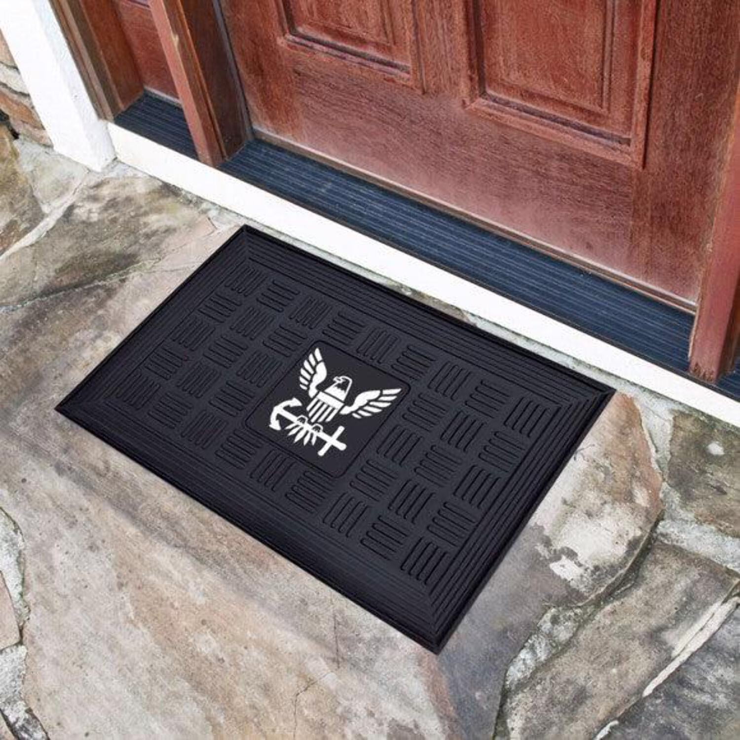 Fanmats . Navy Medallion Door Mat - 13407 - Walmart.com