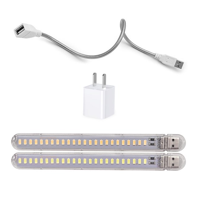 Bewildely Paquete de 2 Mini luces de libro USB 100lm LED Lámparas de lectura brillantes U Disco Banco de energía de viaje Laptop Iluminación nocturna Iluminación y accesorios Bewildely HA010344-00