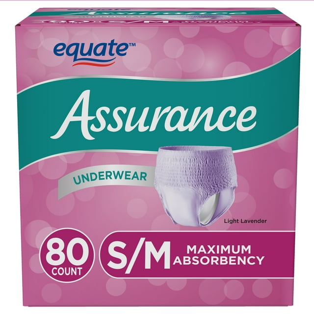 Equate Assurance Incontinence Underwear for Women, Maximum, Small ...