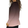 thumbnail image 3 of ZUKMRJPC Women's V Neck Long Sleeve T Shirts Fashion Gradient Color Casual Lightweight Tunic Tops Slim Fit Soft Comfy Basic Tees, 3 of 6