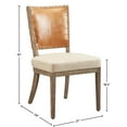 thumbnail image 4 of Austin Hair On Hide Leather & Linen Side Chair with Oak Frame (Set of 2), 4 of 4
