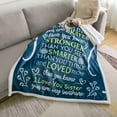 thumbnail image 3 of Sister Blanket - Gorgeous Sister Blankets from Sister with Thick Double Layered Sherpa and Fleece Fabric | Cuddly Sisters Gifts from Sister with Heartfelt Message |Blue 50x60, 3 of 6