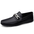 thumbnail image 3 of Men's Casual Loafers Slip On Leather Shoes Lightweight Driving Shoes Moccasins Classic Penny Loafer Flats Boat Shoes Outdoor Walking Shoes, 3 of 10