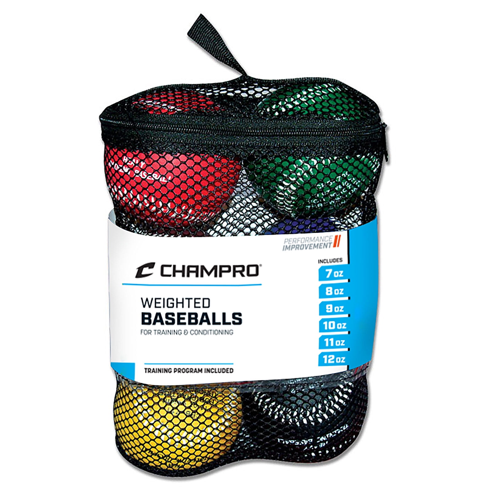 CHAMPRO Set of 3 Weighted Training Official 9" Baseballs Strengthen Arm 7-9 oz. 