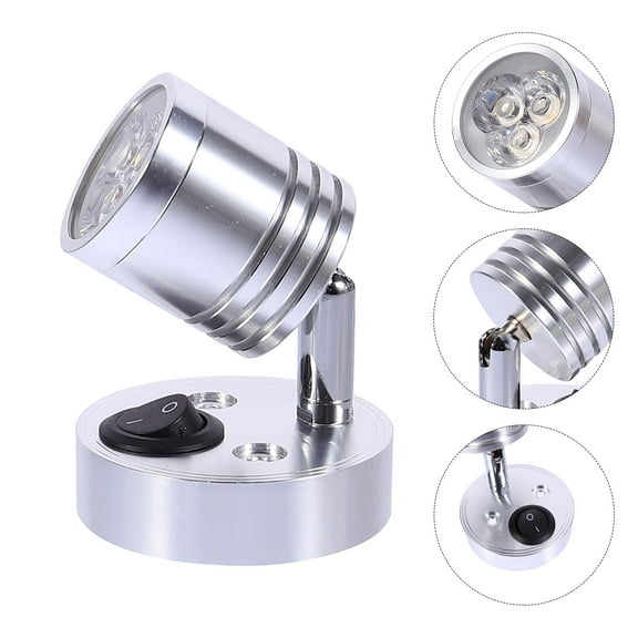 LEORX LED Ceiling Lamp Wall Light Operated Trailer Rv Light Replacement Led Light Aluminum Silver 5.7X5.7X9CM