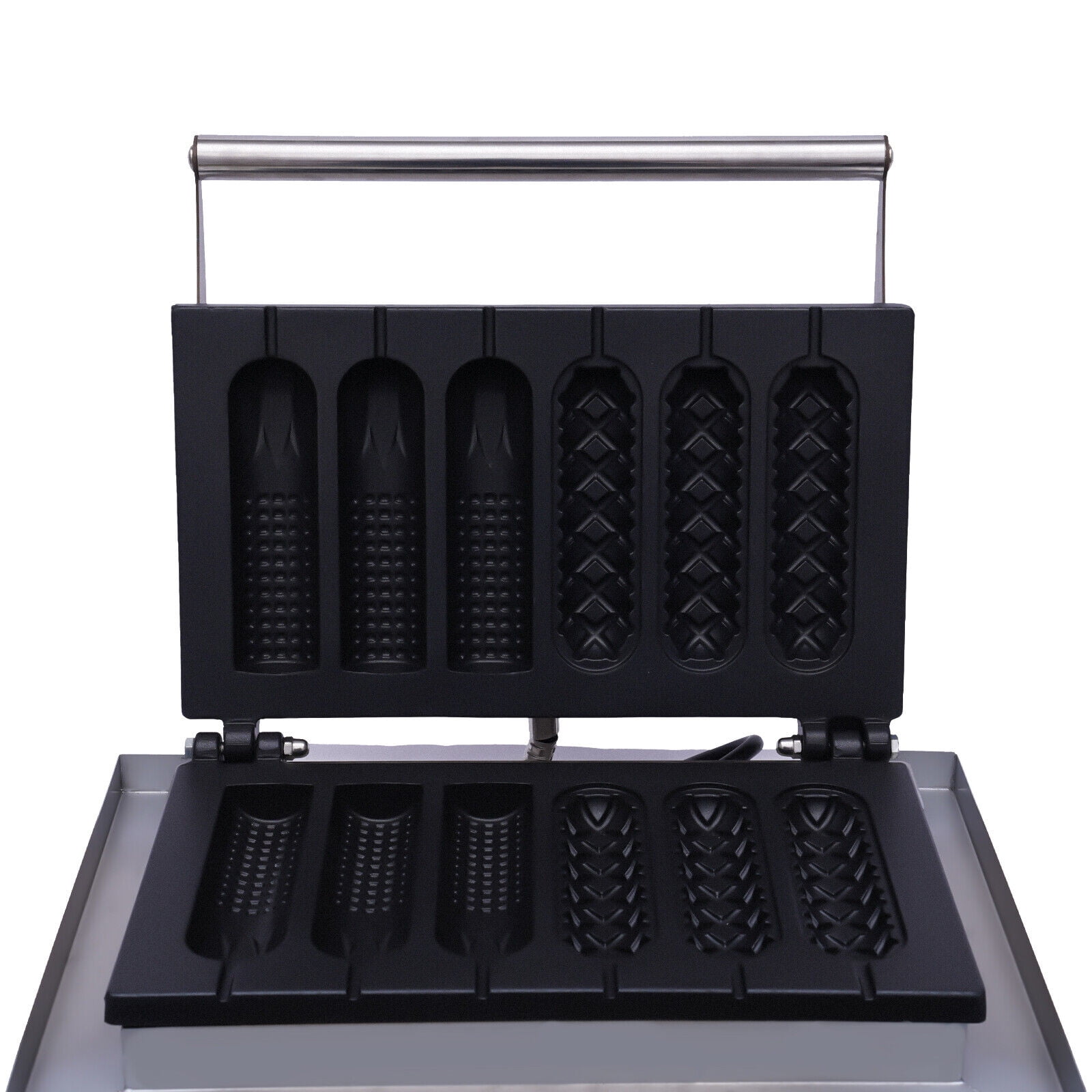 DENEST Commercial Waffle Maker 6PCs Waffle Making Machine 2-Shape Corn Hot Dog Baker Waffle Baking Machine